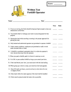 Telehandler Test Questions And Answers Doc