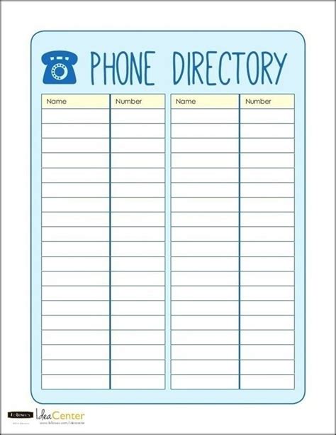 Telephone Directory Template