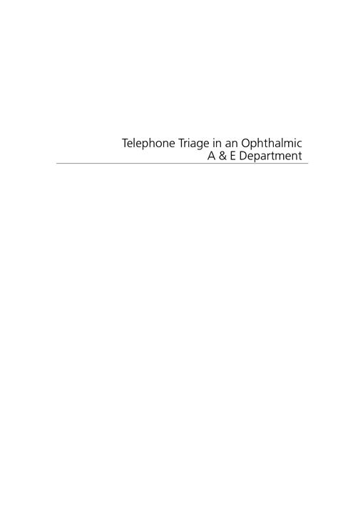 Telephone Triage in an Ophthalmic A & E 1st Edition Doc