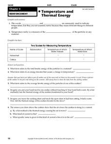 Temperature And Thermal Energy Answers Reinforcement Reader