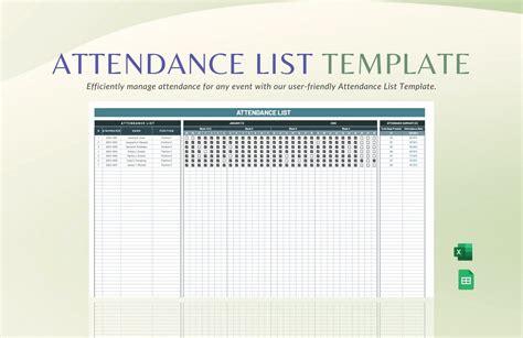 Template Attendance List