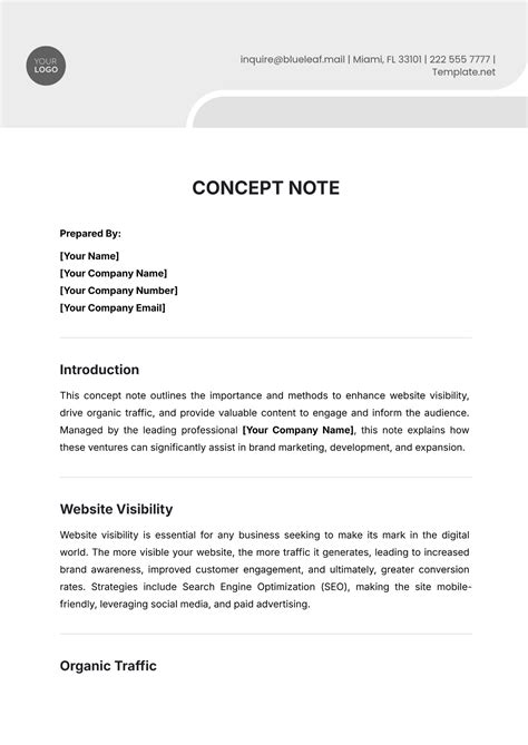 Template Concept Note