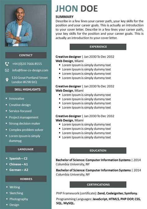 Template Cv Powerpoint