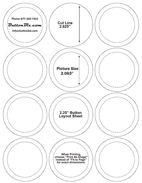 Template For 2 25 Inch Buttons