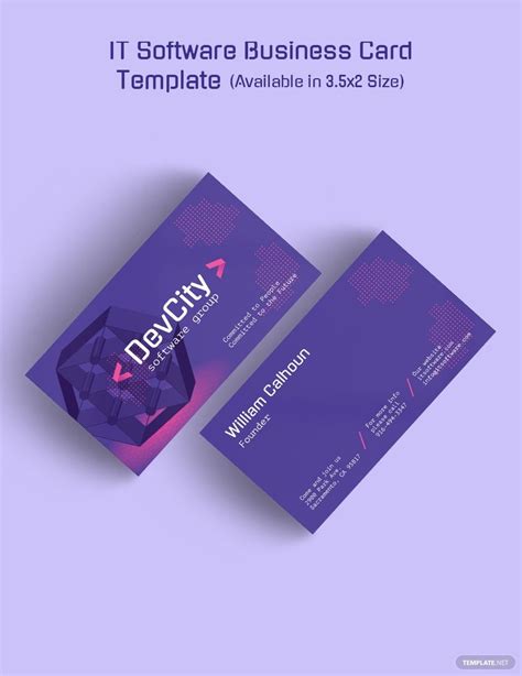 Template For A Business Card For A Software Developer
