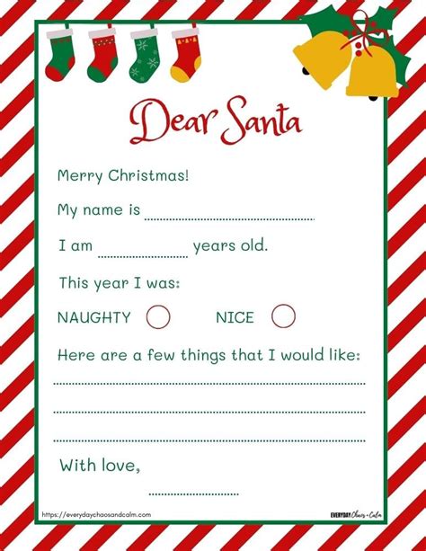 Template For A Santa Letter