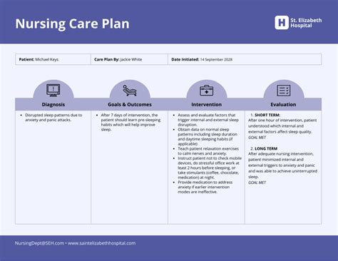 Template For Care Plan
