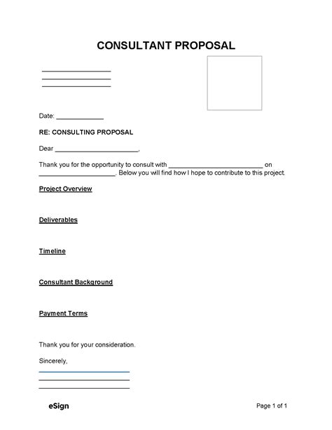 Template For Consultant Proposal