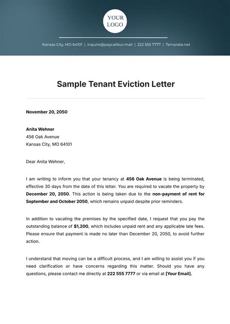 Template For Eviction Letter