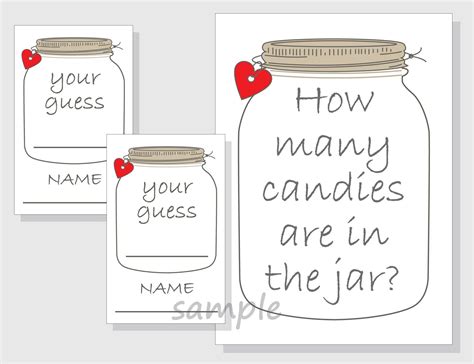 Template For Guess How Many In The Jar