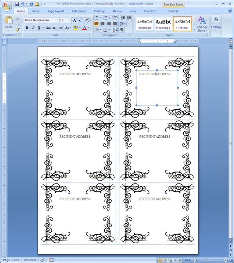 Template For Labels In Word