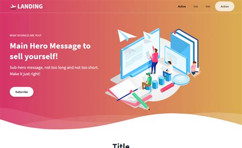 Template For Landing Page Free