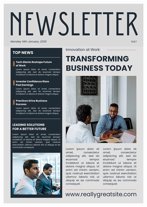 Template For Newsletter