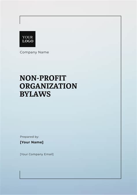 Template For Nonprofit Bylaws