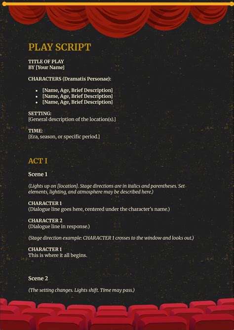 Template For Play Script