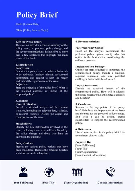 Template For Policy Brief