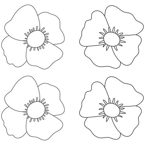 Template For Poppy Flower