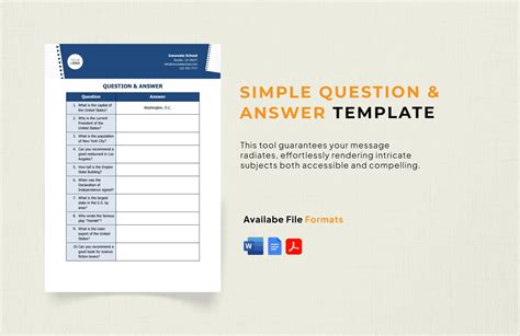 Template For Questions And Answers PDF