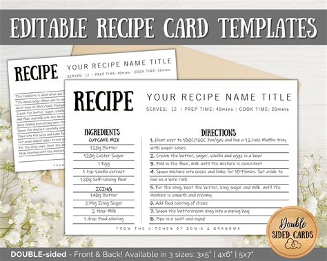 Template For Recipe Cards