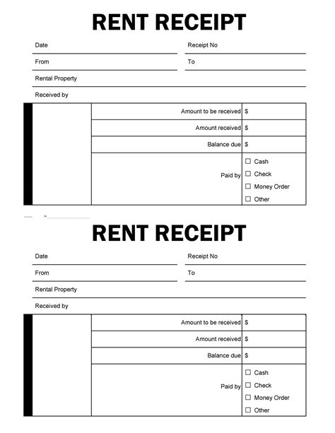 Template For Rental Receipt