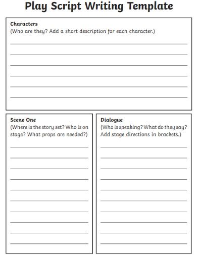 Template For Writing A Play
