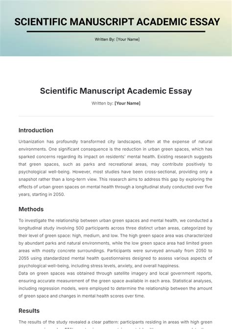 Template For Writing Introduction Of Scientific Manuscript