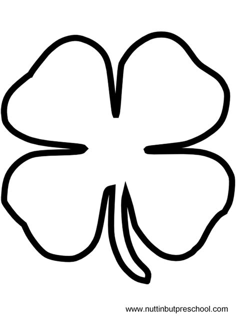 Template Four Leaf Clover