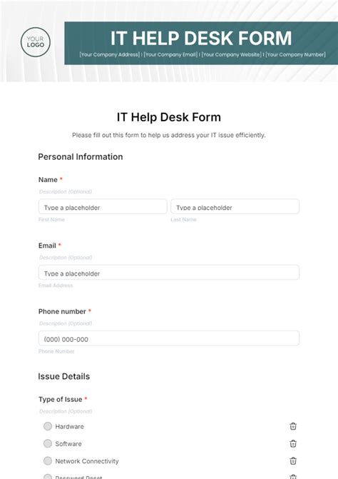 Template Help Desk