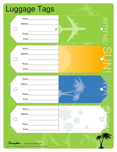 Template Luggage Tags