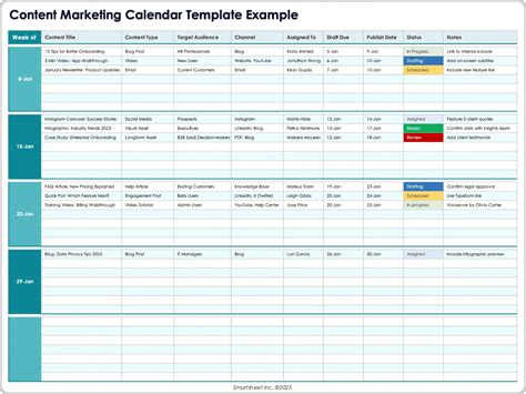 Template Marketing Calendar