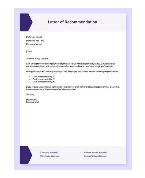 Template Recommendation Letter For Job