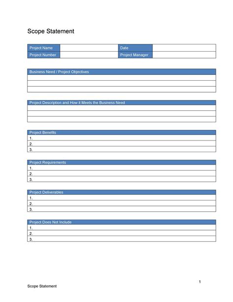 Template Scope Document