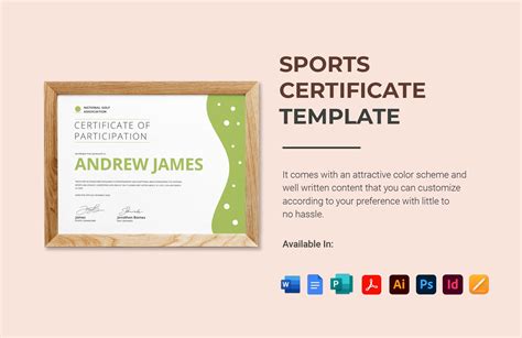 Template Sports Certificate