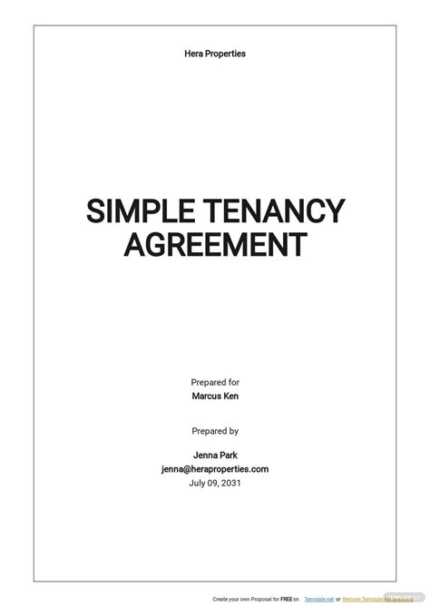 Template Tenancy Agreement