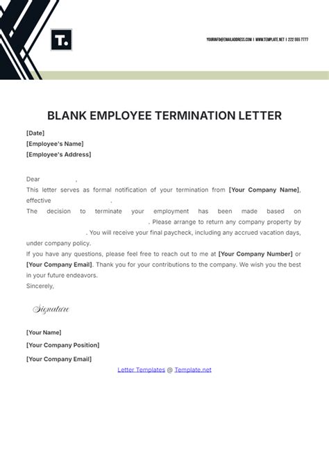 Template Termination Letter
