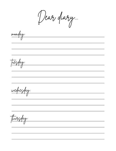 Templates For Diary