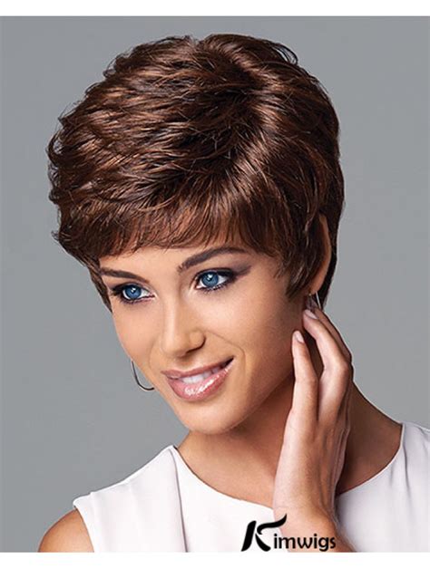 Tempting Auburn Boycuts Wavy Short Wigs