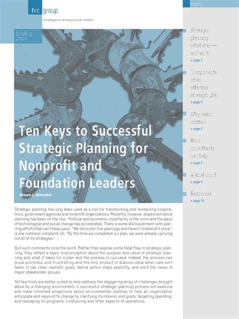 Ten Keys to Successful Strategic Planning for Nonprofit and Ebook Ebook Kindle Editon