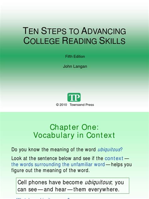 Ten Steps To Advancing Combined Skills Answer Reader