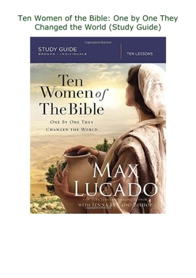 Ten Women of the Bible One by One They Changed the World Study Guide Kindle Editon
