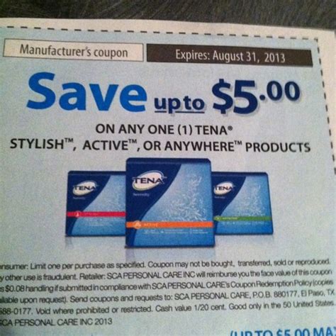 Tena Printable Coupons
