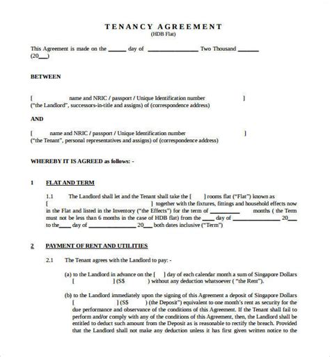 Tenancy Agreement Template Word Document Singapore: The Ultimate Guide