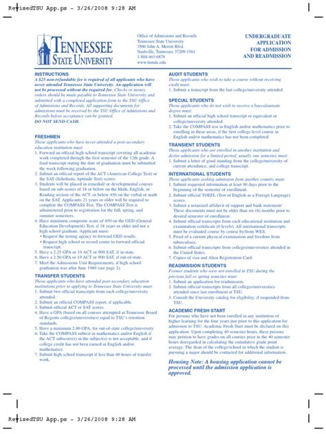 Tennessee State University Requirements: Unleashing Your Academic Potential