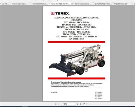 Terex Tfc45 Service Manual Ebook PDF