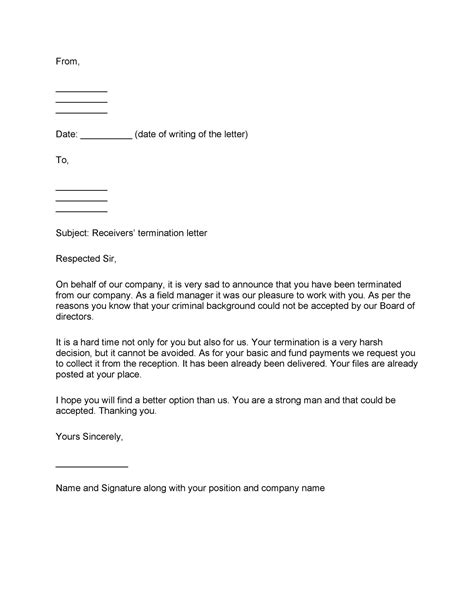 Termination Letter Template
