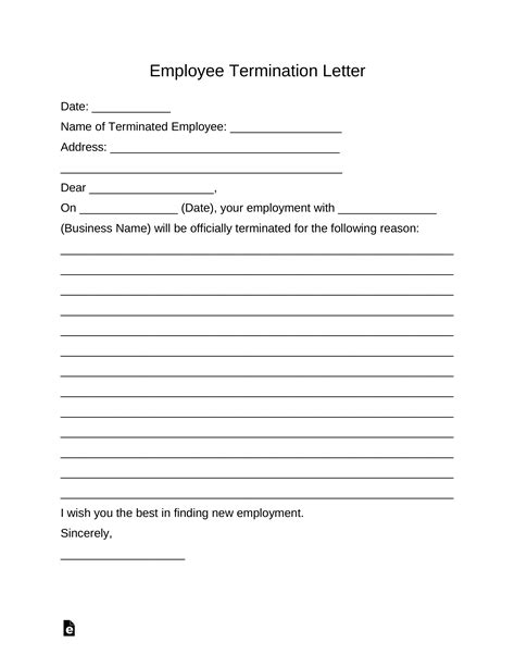 Termination Letter Templates