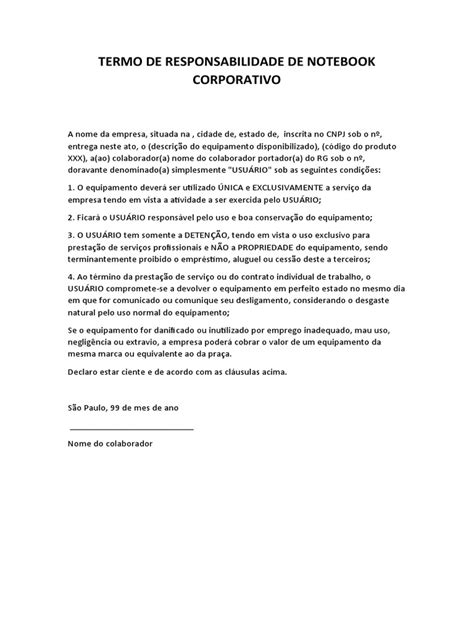 Termo de Responsabilidade de Equipamento: Guia Completo para Gestão Eficiente