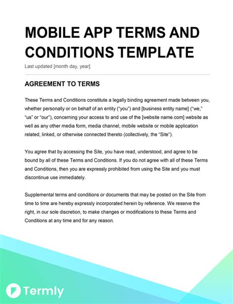 Terms And Conditions Mobile App Template