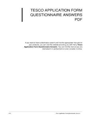 Tesco Application Form Answers Epub