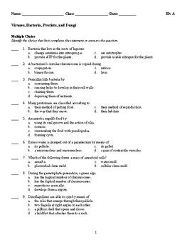 Test 1 Answers Viruses Bacteria Protists Fungi Kindle Editon